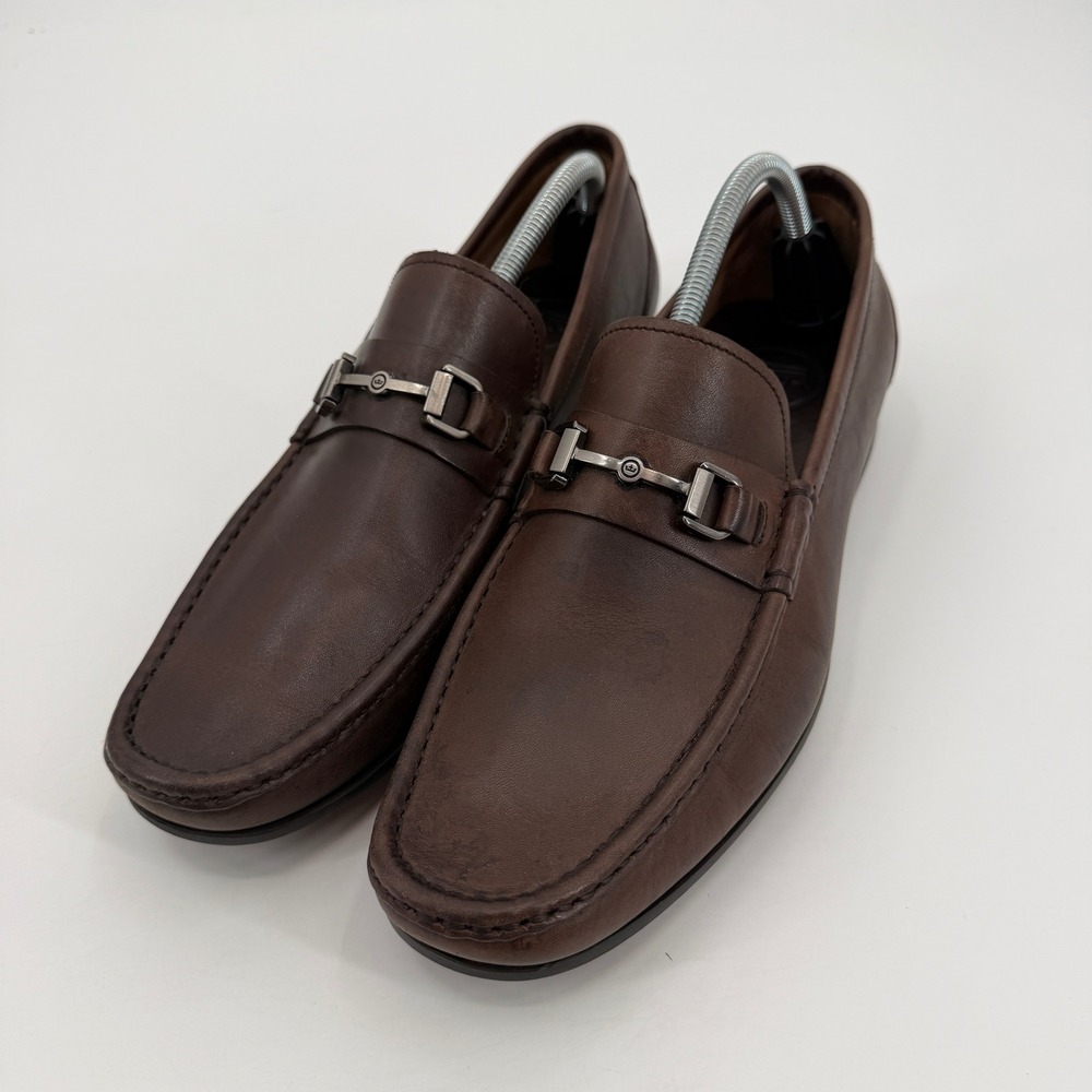Peter Millar Mens Brown Leather Bit Loafers Moc Toe Dress Shoes MEOF51 Size 11M